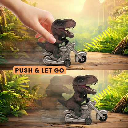 Friction Powered Push & Go Jungle Riders Dinosour - Animal Bike Toy for Kids, Detachable Animal, No Batteries Required
