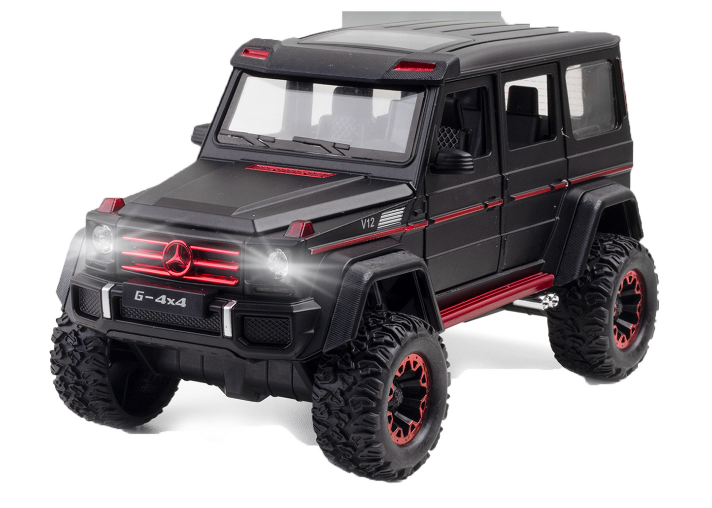 Mercedes-Benz G500 1:24 Scale Alloy Metal Pullback Toy car with Display Box, Openable Doors Light Music