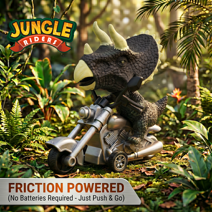 Friction Powered Push & Go Jungle Riders T-Rex - Animal Bike Toy for Kids, Detachable Animal, No Batteries Required
