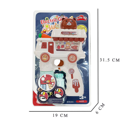 Electric Cat Bubble Gun Toy for Kids with Lights, Music & 2 Bubble Solution Bottles