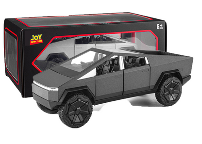 Teslaa Cyber Truck Pickup 1:24 Scale Diecast Car – Alloy Metal Toy with Pull-Back Action, Lights, Music & Openable Doors