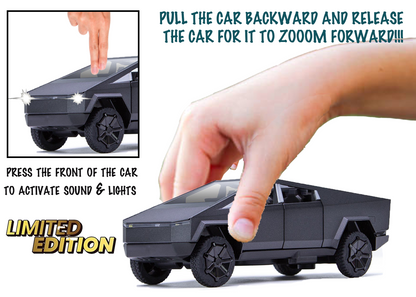 Tesla Cyber Truck Limited Edition 1:32 Scale Metal Pull Back Toy car with Openable Doors, Light & Engine Sound - Image 7
