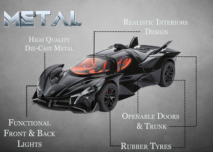 Apollo Limited Edition 1:32 Scale Metal Pull Back Toy car with Openable Doors, Light & Engine Sound
