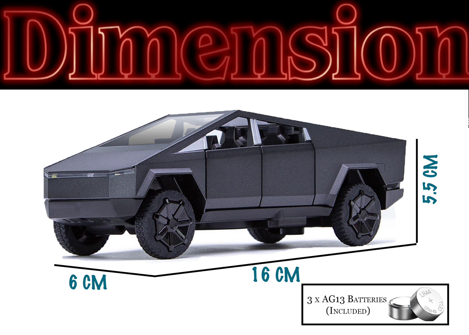 Tesla Cyber Truck Limited Edition 1:32 Scale Metal Pull Back Toy car with Openable Doors, Light & Engine Sound - Image 9