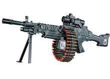 Joy Junction Electronic Shoot Soft Bullet Toy Gun with Ammunition Belt Battery Operated Rechargable Best Gift for Children