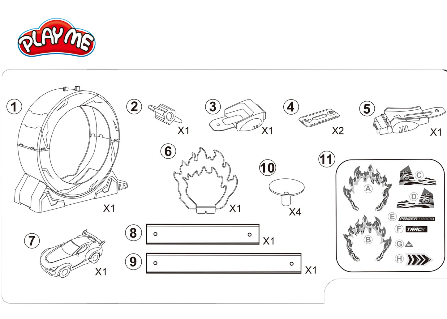 Race Car Track Set – 360° Spinway Loop Super Track Racer Toy for Kids (14 Pieces)