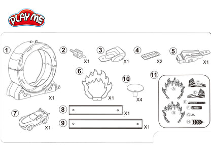Race Car Track Set – 360° Spinway Loop Super Track Racer Toy for Kids (14 Pieces)