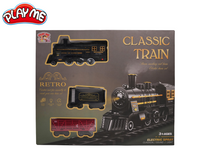 Electric Toy Train Set with Tracks, Steam, Light & Sound – 100 cm Battery Operated Train Toy for Kids