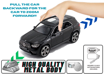 Mercadez Benz GLE G63 1:32 Scale Alloy Metal Pullback Toy car with Openable Doors Light Music