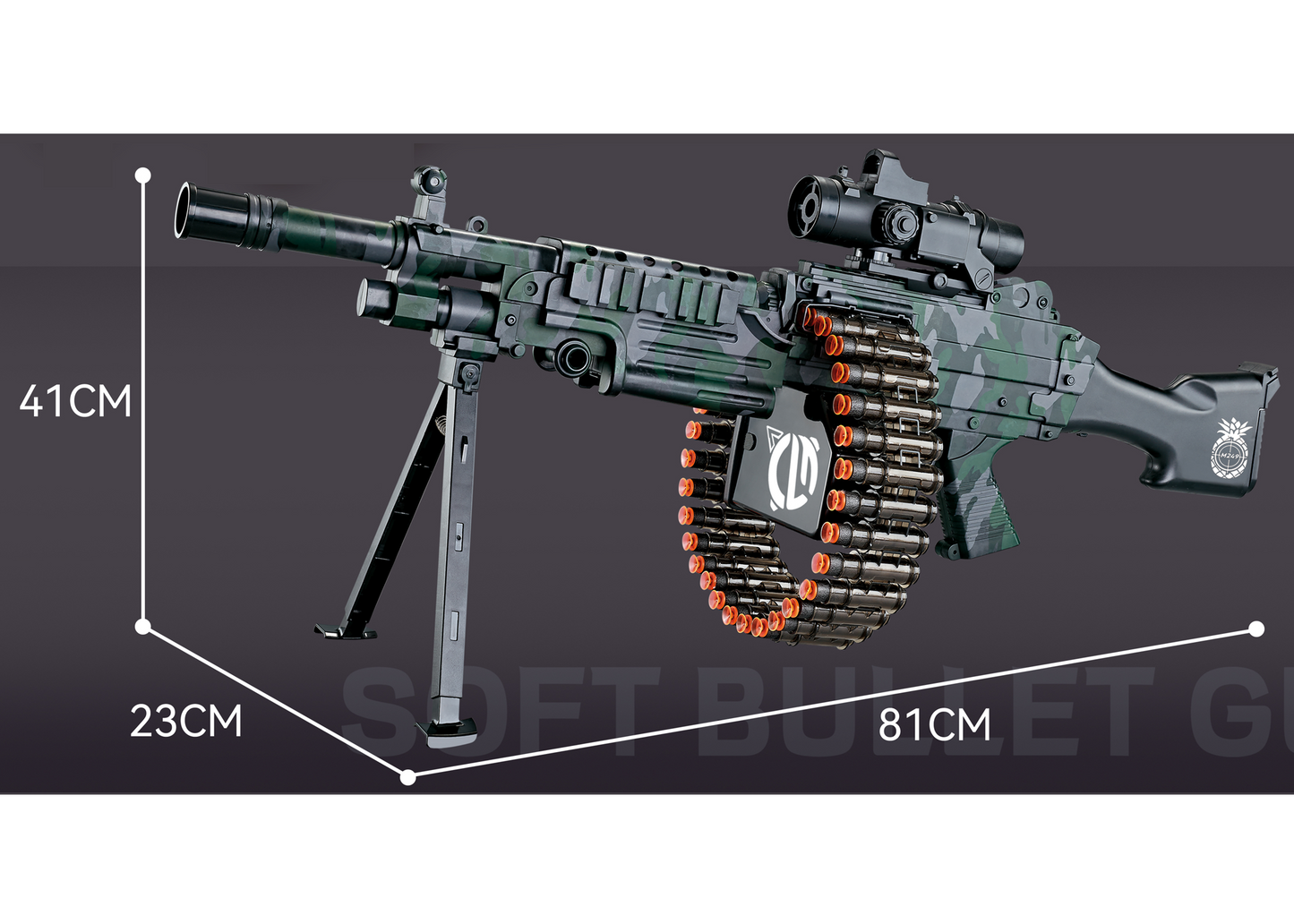 Joy Junction Electronic Shoot Soft Bullet Toy Gun with Ammunition Belt Battery Operated Rechargable Best Gift for Children