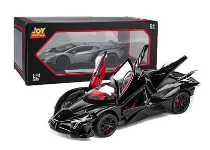 Apolloo EVO Metal Diecast Toy Car – 1:24 Scale Pull Back Model with Lights, Sound & Openable Doors