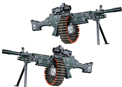 Joy Junction Electronic Shoot Soft Bullet Toy Gun with Ammunition Belt Battery Operated Rechargable Best Gift for Children