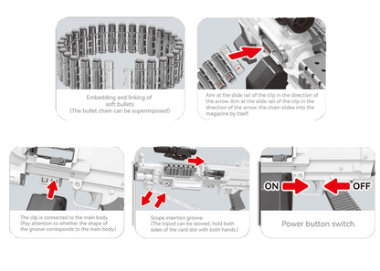 Joy Junction Electronic Shoot Soft Bullet Toy Gun with Ammunition Belt Battery Operated Rechargable Best Gift for Children