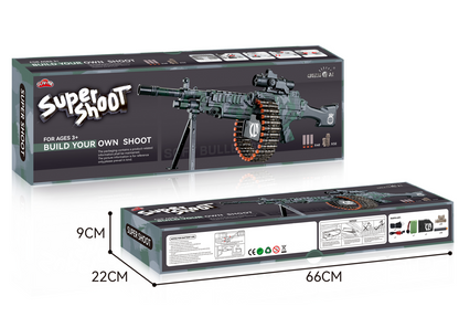 Joy Junction Electronic Shoot Soft Bullet Toy Gun with Ammunition Belt Battery Operated Rechargable Best Gift for Children