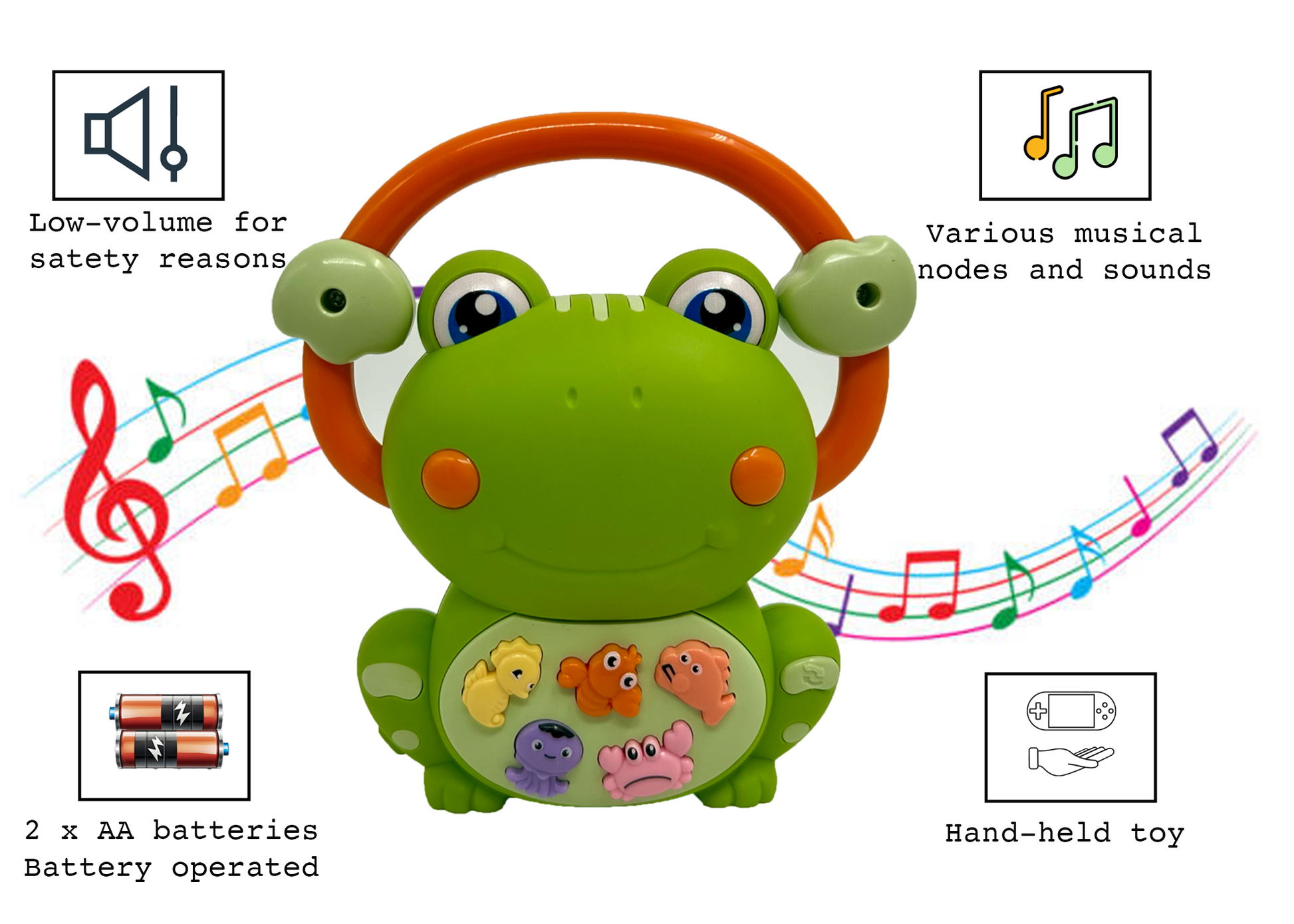 Frog Musical Toy with LED Lights & Animal Sounds – Early Development Crawling Toy - Image 3