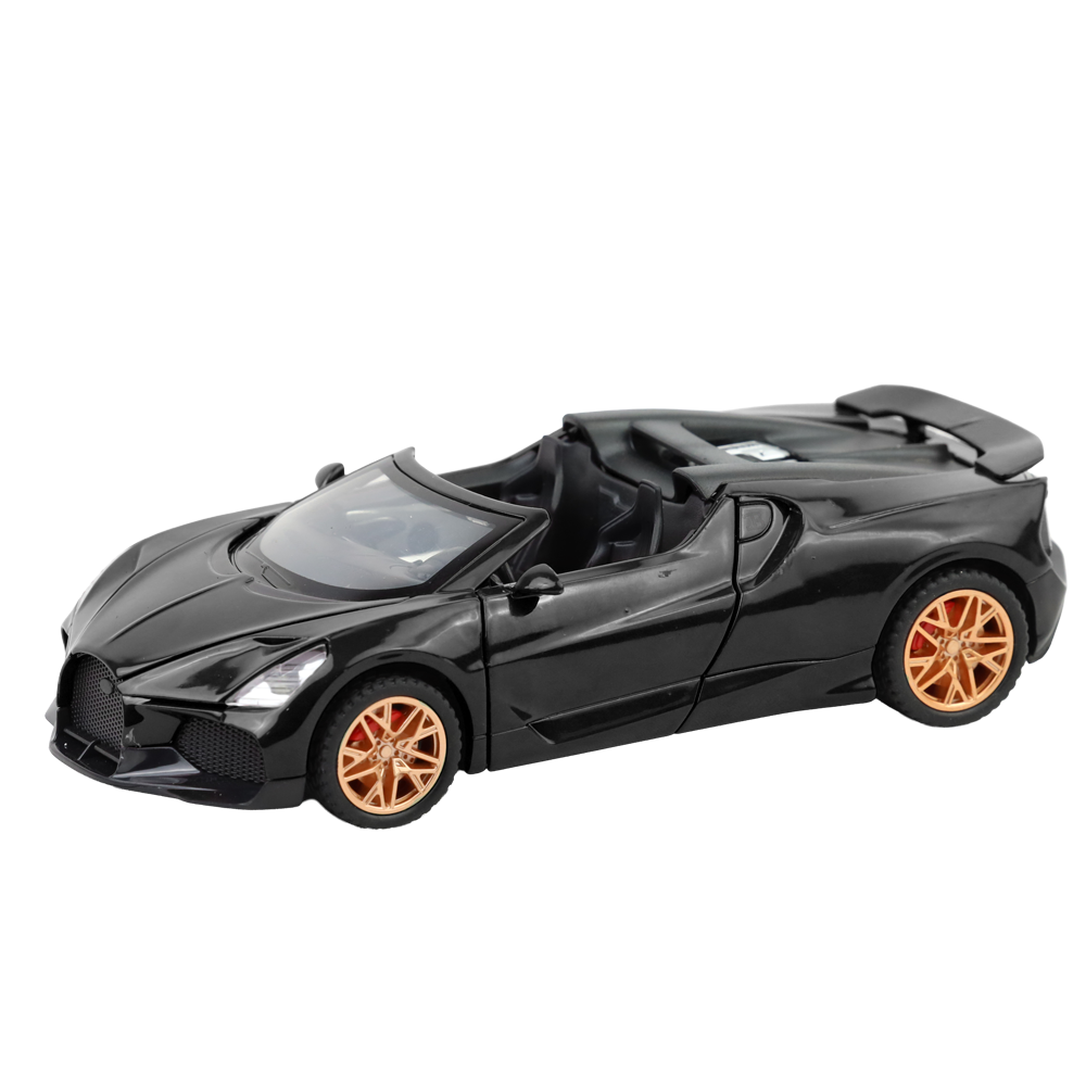 Bugatti Mistral 1:32 Scale Alloy Metal Pullback Toy car with Openable Doors Light Music