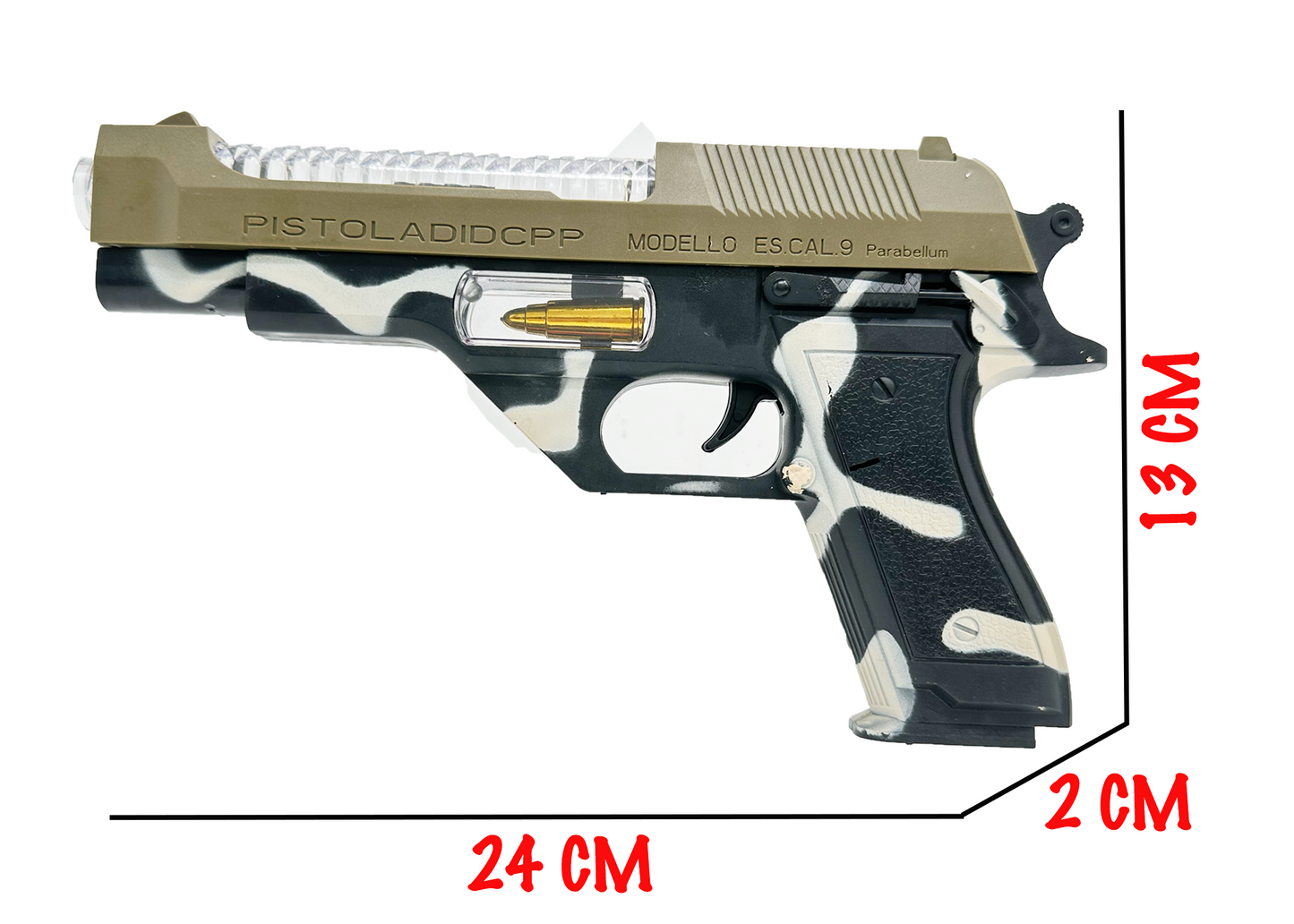 Pistol Gun for Kids with Light, Sound & Vibration – Army Style Musical Toy Gun