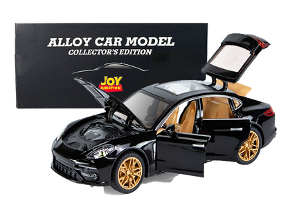 Porshe Panemera Metal Toy Car – 1:24 Die-Cast Pull-Back Model with Lights, Sound & Openable Doors