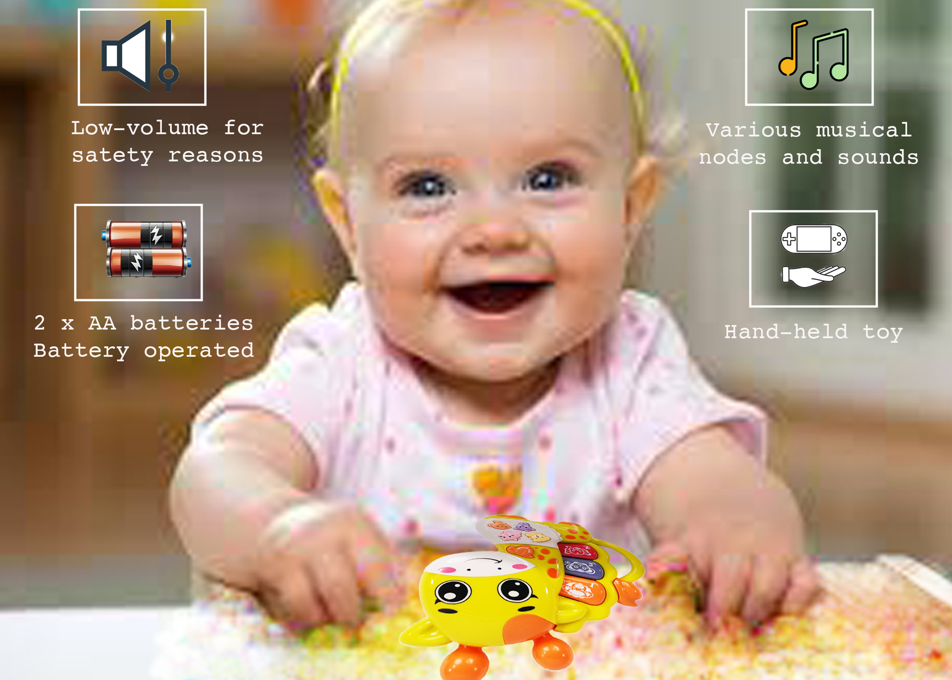 Giraffe Musical Toy with LED Lights & Animal Sounds – Early Development Crawling Toy - Image 3