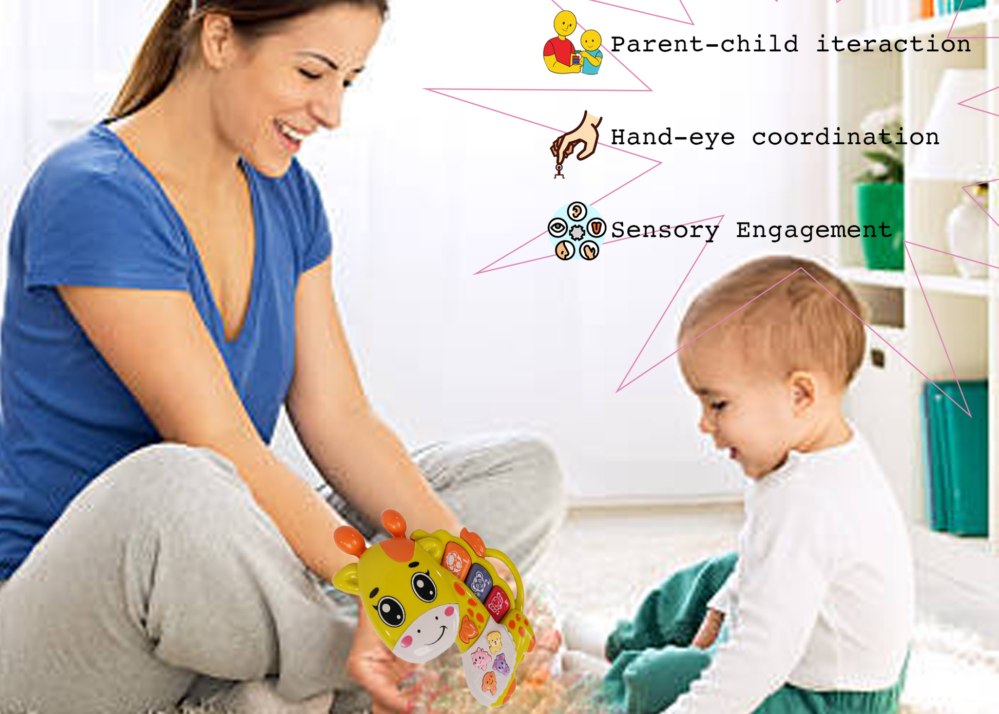 Giraffe Musical Toy with LED Lights & Animal Sounds – Early Development Crawling Toy - Image 4