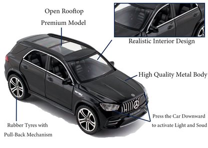 Mercadez Benz GLE G63 1:32 Scale Alloy Metal Pullback Toy car with Openable Doors Light Music