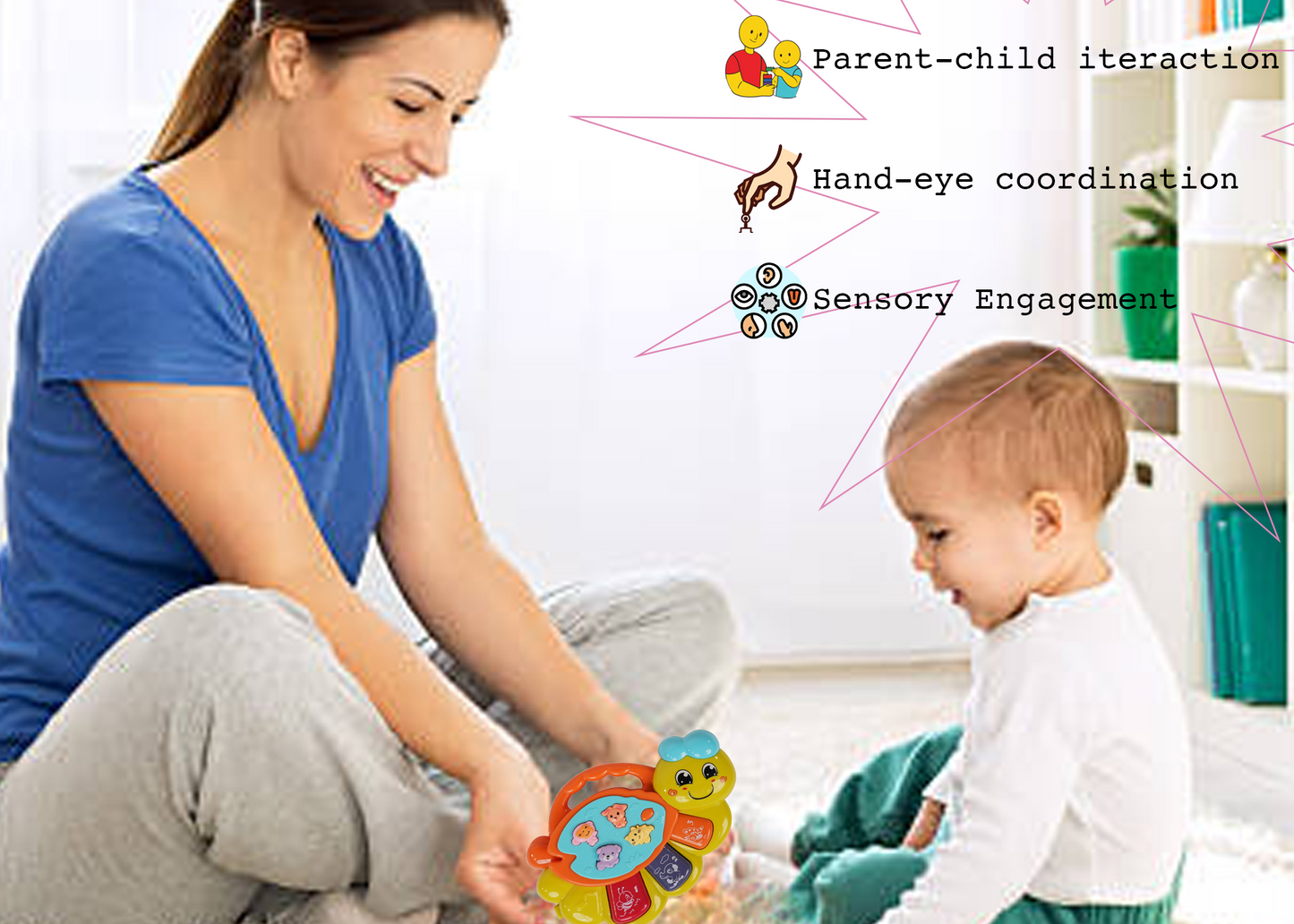 Caterpillar Musical Toy with LED Lights & Animal Sounds – Early Development Crawling Toy - Image 4