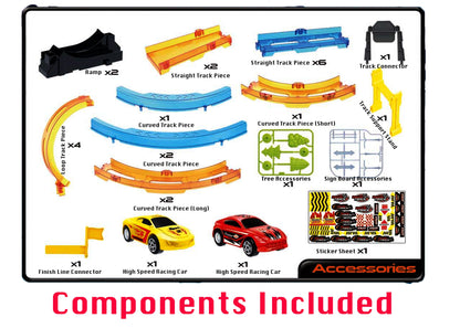 Race Car Track Set 28 PCS – Double Loop 360° Spinway Racing Toy for Kids