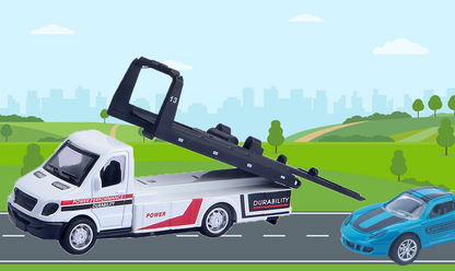 Alloy Die-Cast Tractor Trailer Pull Back Carrier Vehicle Metal Truck with Car Convertable Hood Truck - Image 4