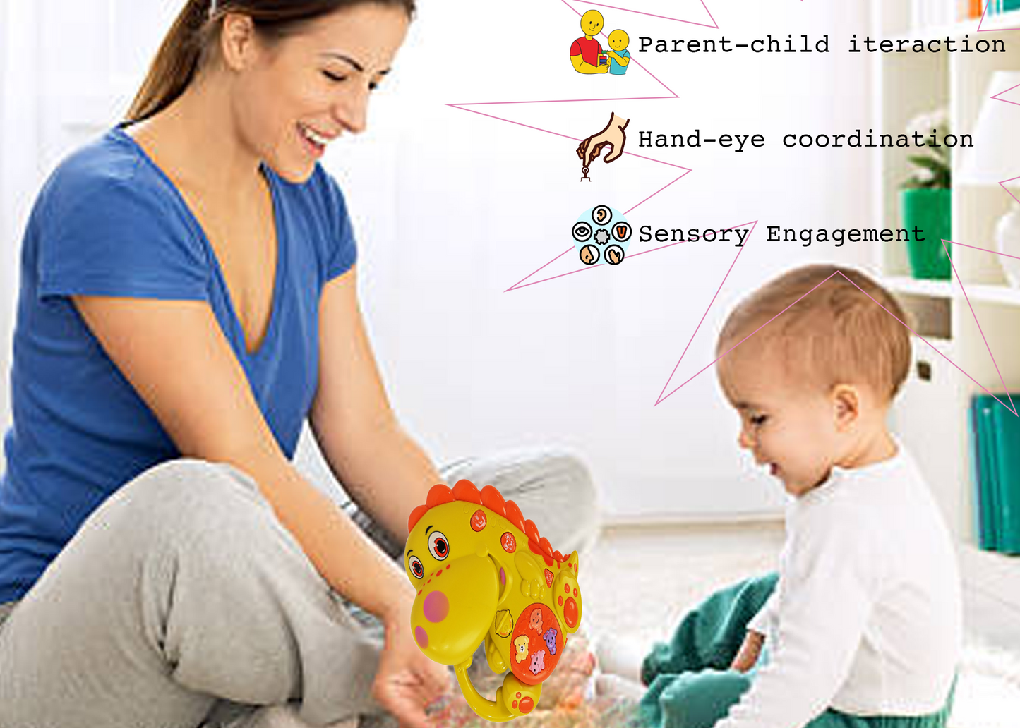 Dinosaur Musical Toy with LED Lights & Animal Sounds – Early Development Crawling Toy - Image 5