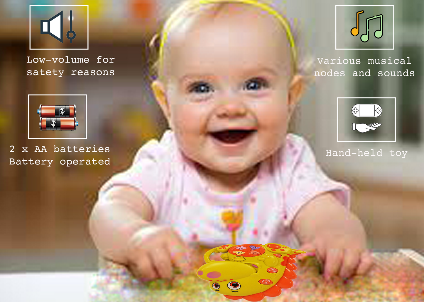 Dinosaur Musical Toy with LED Lights & Animal Sounds – Early Development Crawling Toy - Image 6