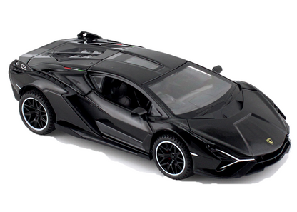 Lambhorgini SIAN Model Car Exclusive Alloy Metal Pull Back Die-cast Car Metal Pullback Toy car with Openable Doors Light Sound