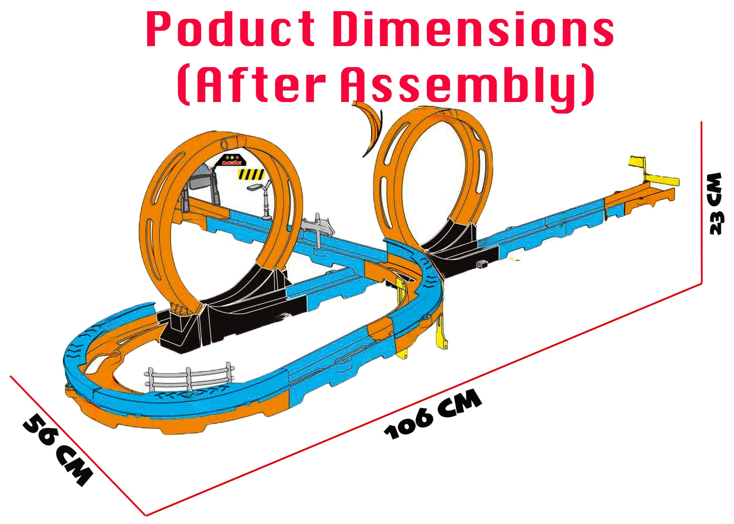 Race Car Track Set 28 PCS – Double Loop 360° Spinway Racing Toy for Kids