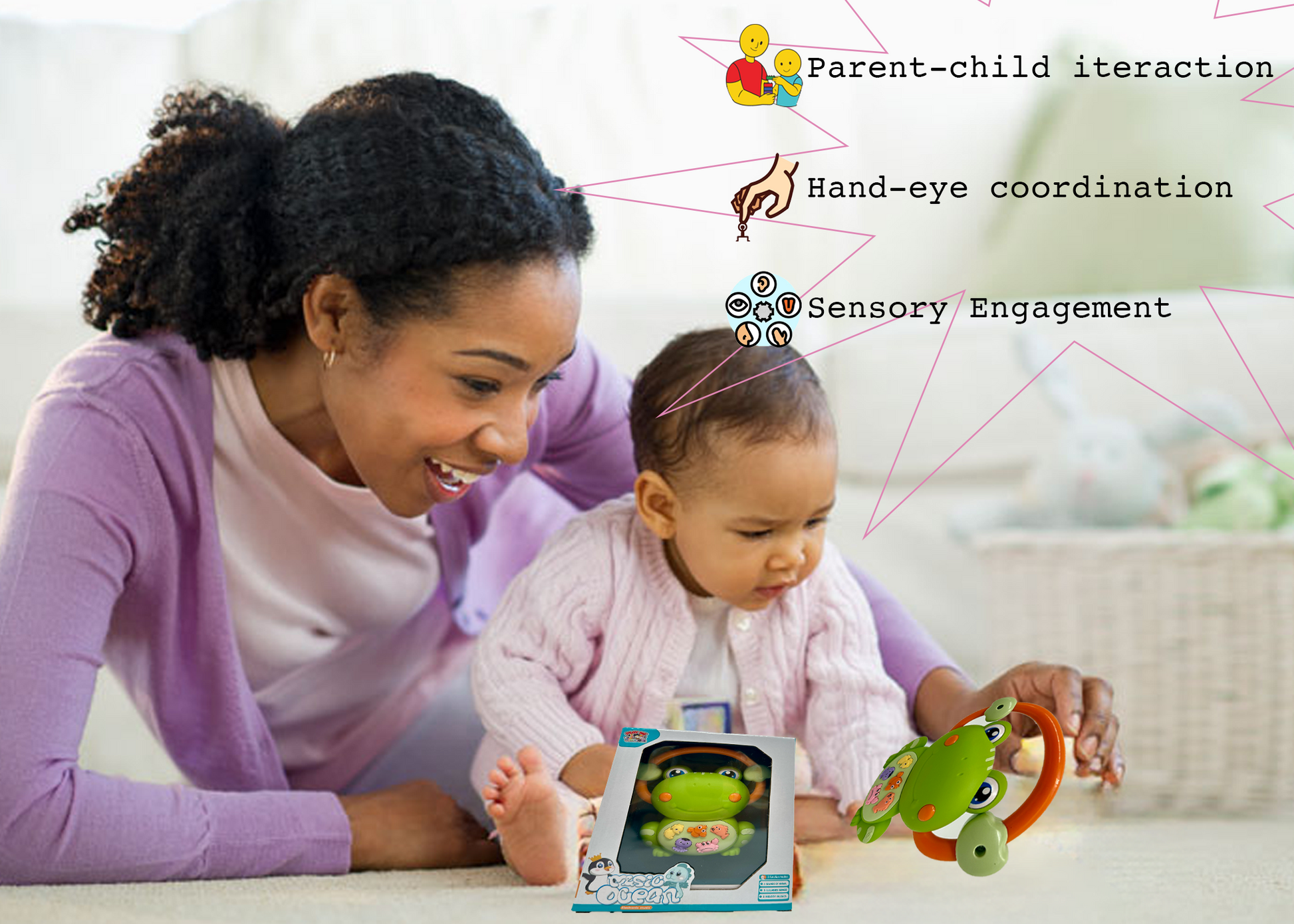 Frog Musical Toy with LED Lights & Animal Sounds – Early Development Crawling Toy - Image 2