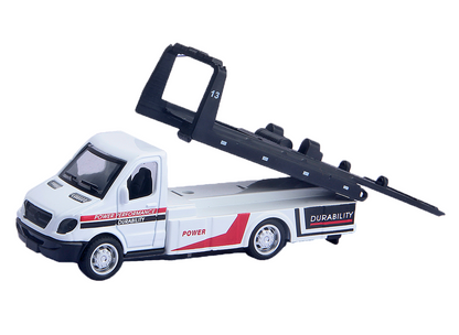 Alloy Die-Cast Tractor Trailer Pull Back Carrier Vehicle Metal Truck with Car Convertable Hood Truck - Image 1