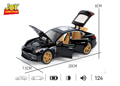 Porshe Panemera Metal Toy Car – 1:24 Die-Cast Pull-Back Model with Lights, Sound & Openable Doors