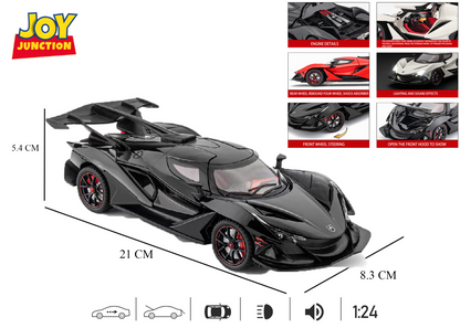 Apolloo IE CZ161 1:24 Scale Die-cast Alloy Toy Car with Lights, Sound & Openable Doors