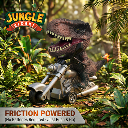 Friction Powered Push & Go Jungle Riders Dinosour - Animal Bike Toy for Kids, Detachable Animal, No Batteries Required