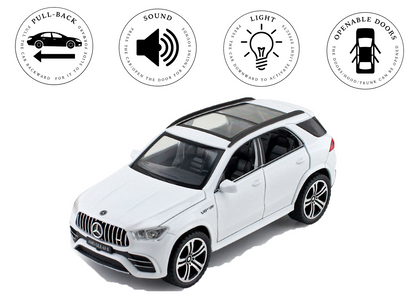 Mercadez Benz GLE G63 1:32 Scale Alloy Metal Pullback Toy car with Openable Doors Light Music