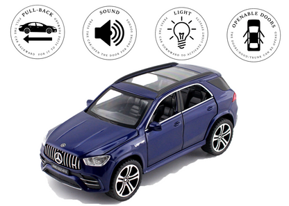 Mercadez Benz GLE G63 1:32 Scale Alloy Metal Pullback Toy car with Openable Doors Light Music
