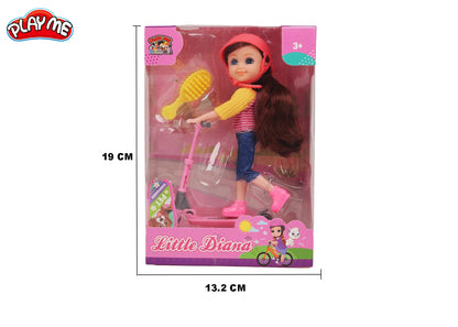 Diana Doll with Skate-Board & Accessories | Pretend Play Toy for Girls