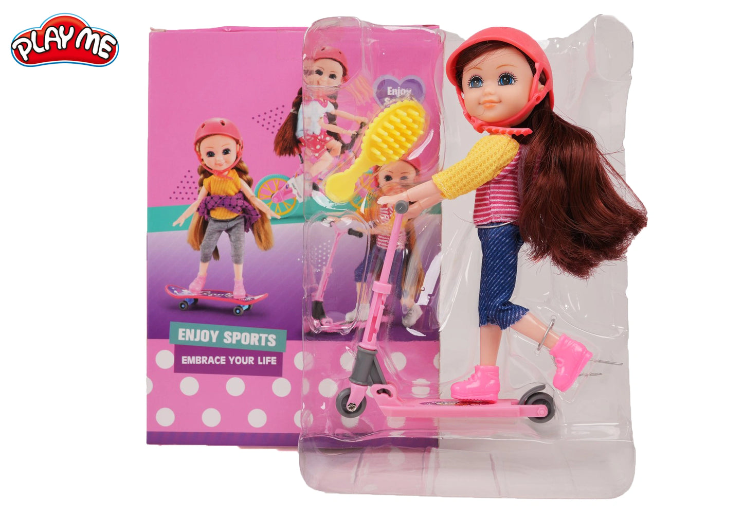Diana Doll with Skate-Board & Accessories | Pretend Play Toy for Girls