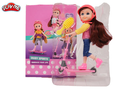 Diana Doll with Skate-Board & Accessories | Pretend Play Toy for Girls