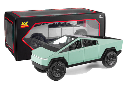 Teslaa Cyber Truck Pickup 1:24 Scale Diecast Car – Alloy Metal Toy with Pull-Back Action, Lights, Music & Openable Doors