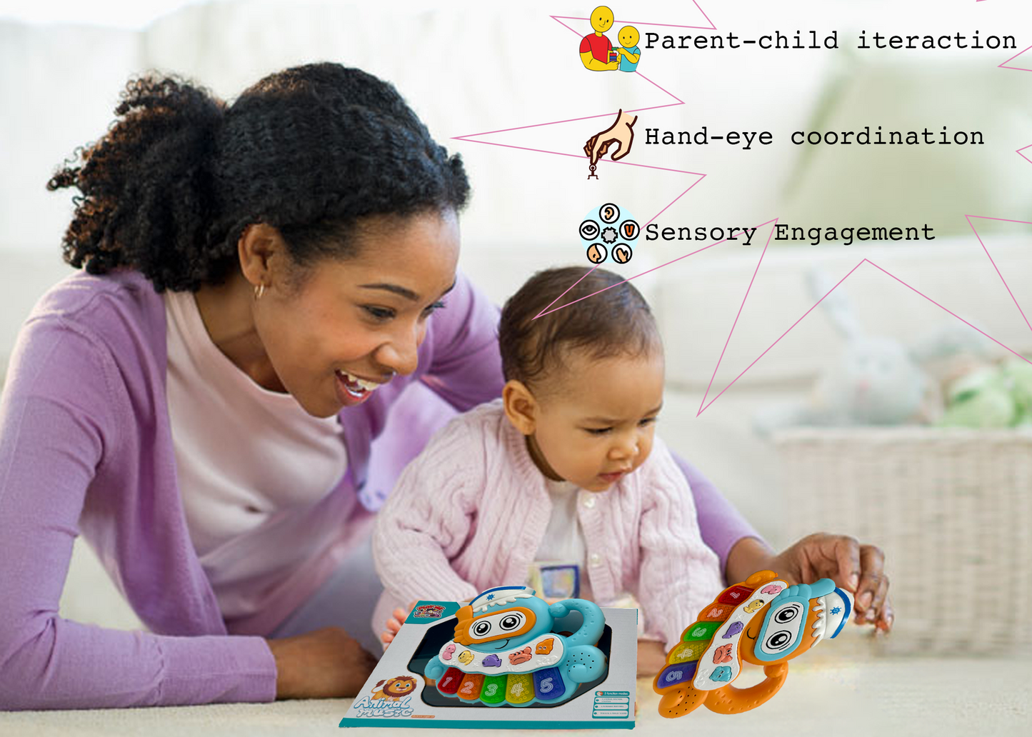 Octopus Musical Toy with LED Lights & Animal Sounds – Early Development Crawling Toy - Image 9