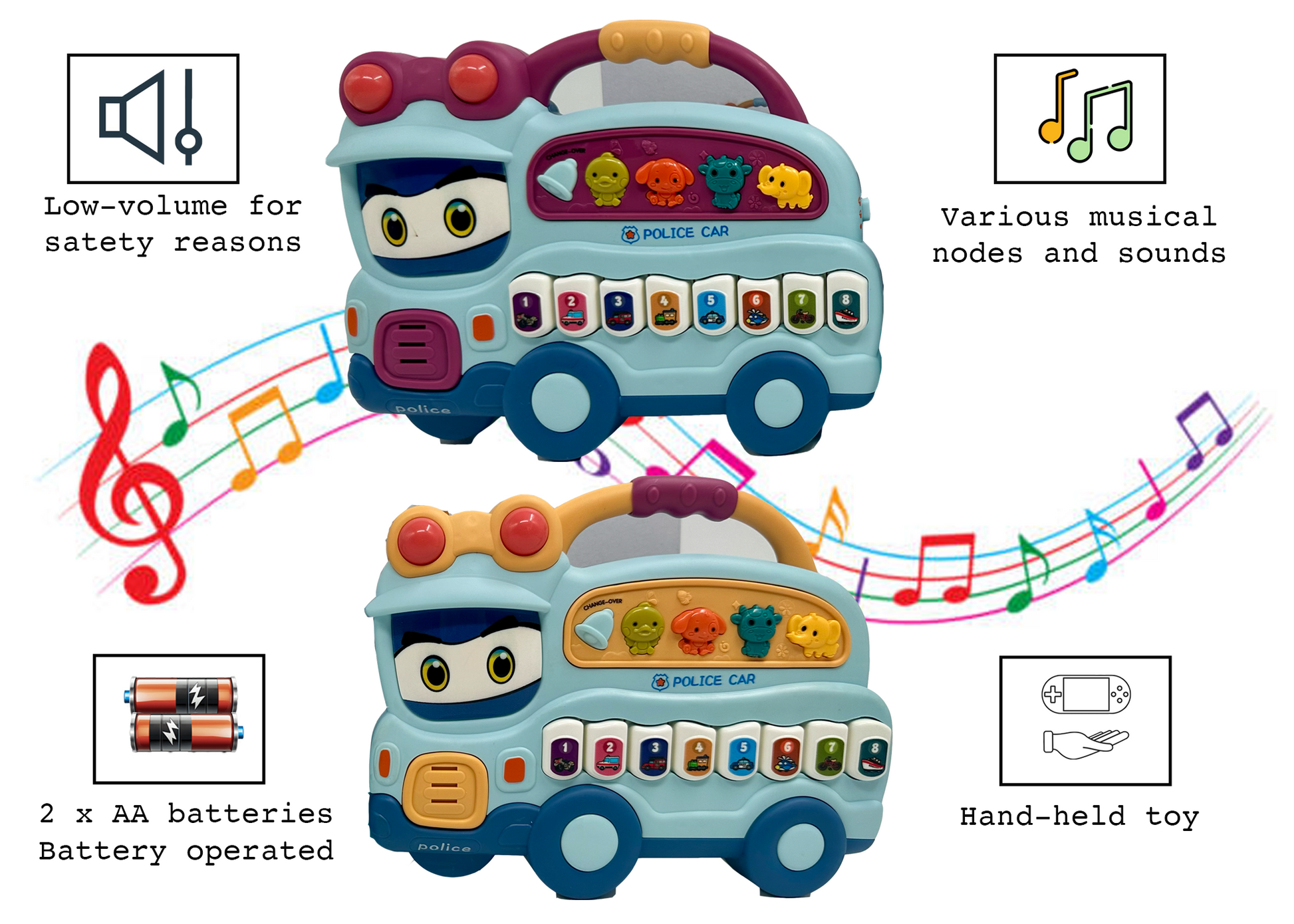 Police Car Musical Toy – Crawling Learning Toy with LED Lights for Infants - Image 7