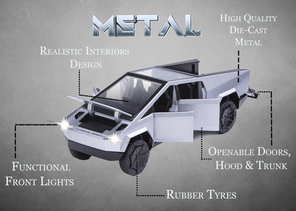 Tesla Cyber Truck Limited Edition 1:32 Scale Metal Pull Back Toy car with Openable Doors, Light & Engine Sound - Image 23