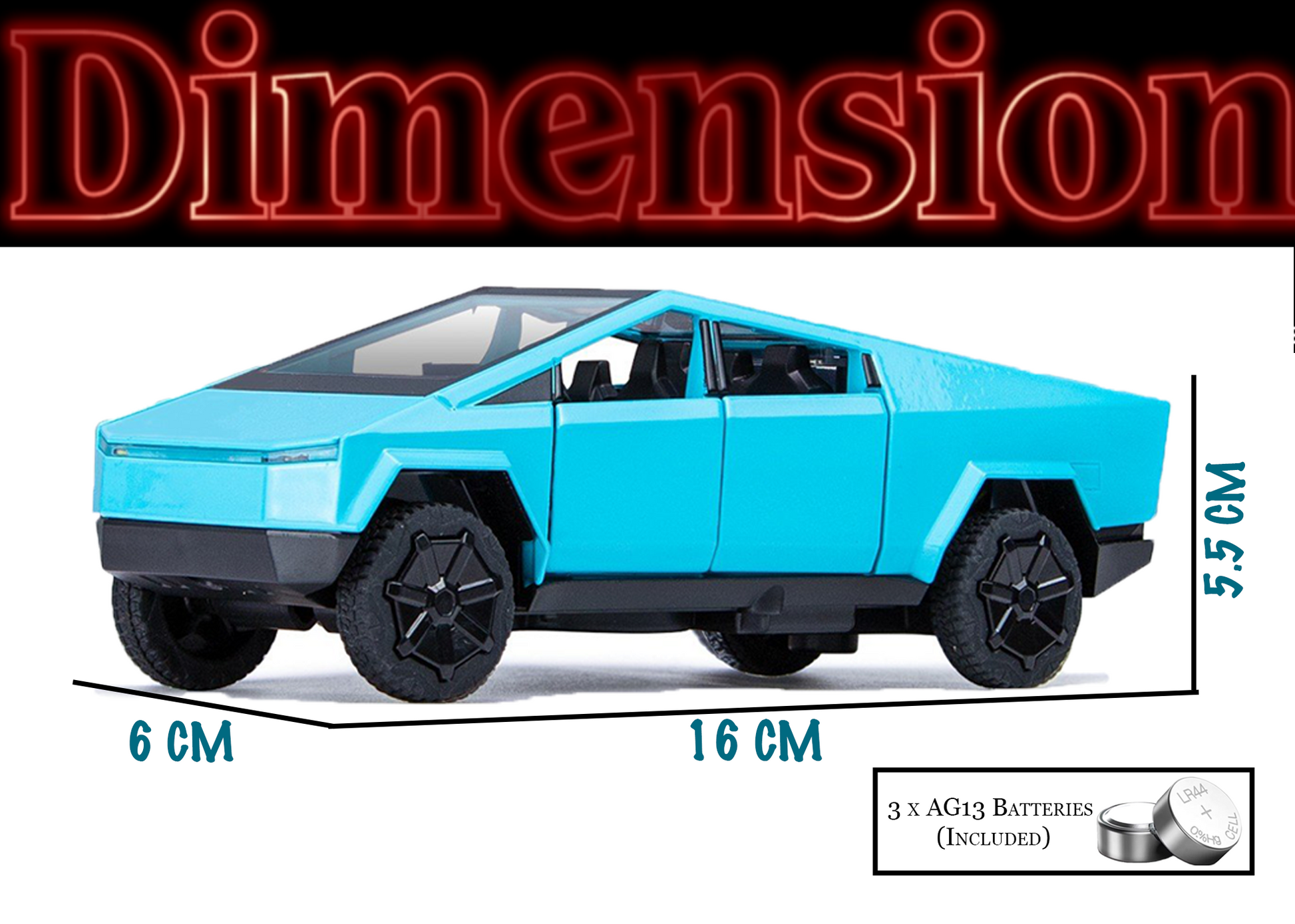 Tesla Cyber Truck Limited Edition 1:32 Scale Metal Pull Back Toy car with Openable Doors, Light & Engine Sound - Image 13