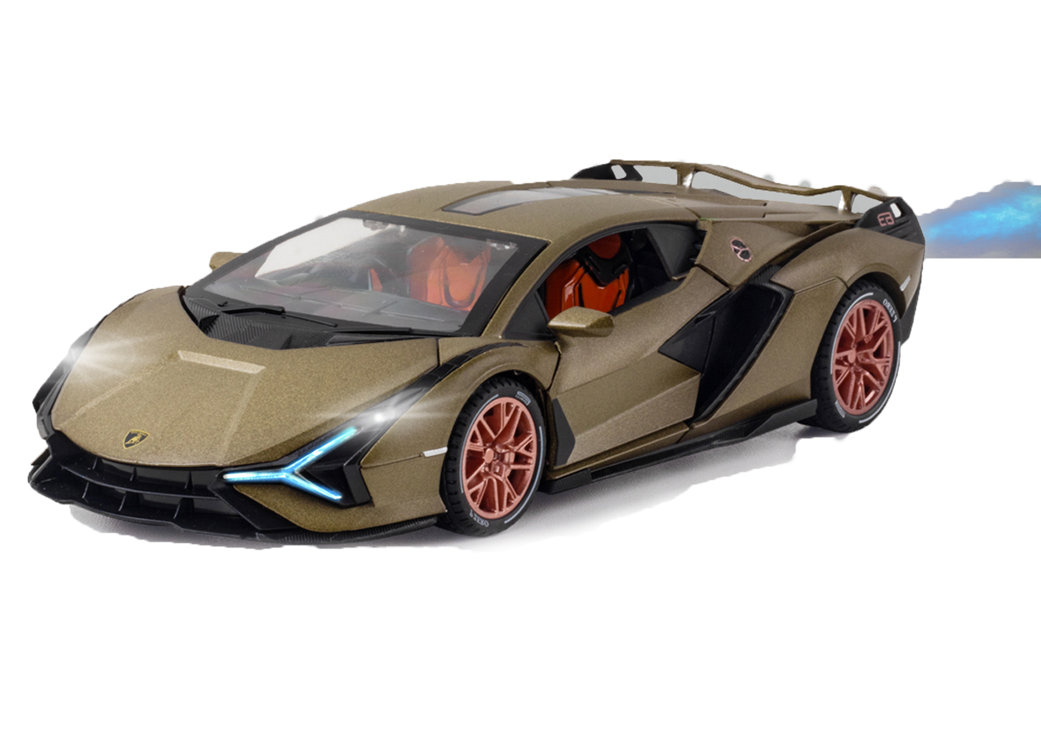 Lamborghini Lightning 1:24 Scale Alloy Metal Pull Back with Display Box, Openable Doors, Lisght, Sound & Water Spray