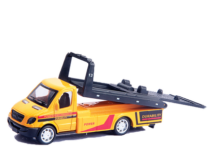 Alloy Die-Cast Tractor Trailer Pull Back Carrier Vehicle Metal Truck with Car Convertable Hood Truck - Image 5