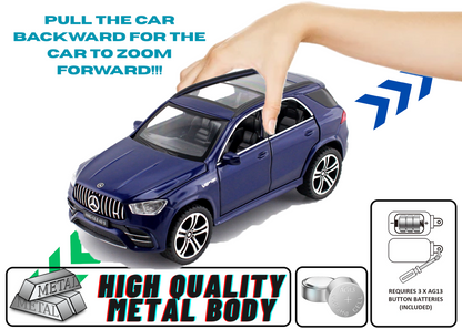 Mercadez Benz GLE G63 1:32 Scale Alloy Metal Pullback Toy car with Openable Doors Light Music